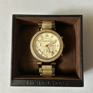 Michael Kors Gold Watch Tortoise